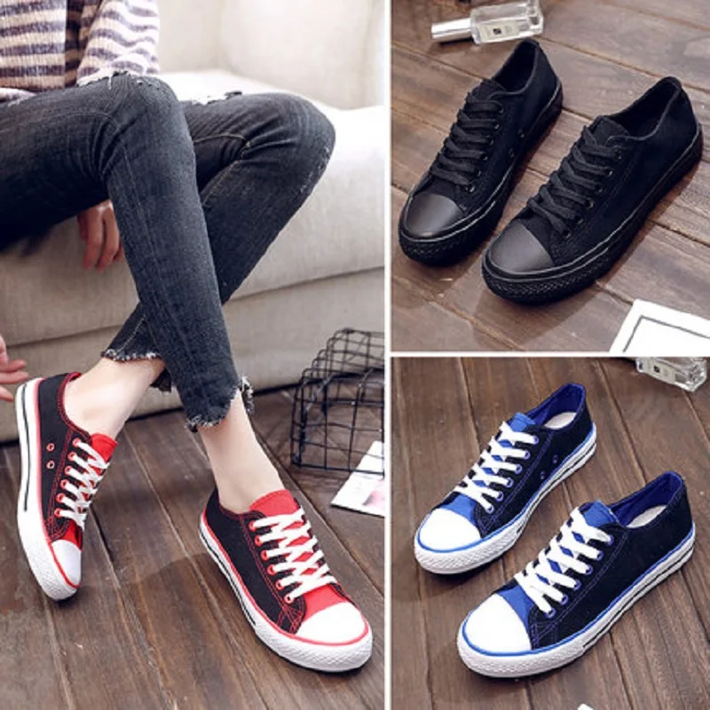 

2019 spring canvas women's shoes wild new casual thick white small white shoes
