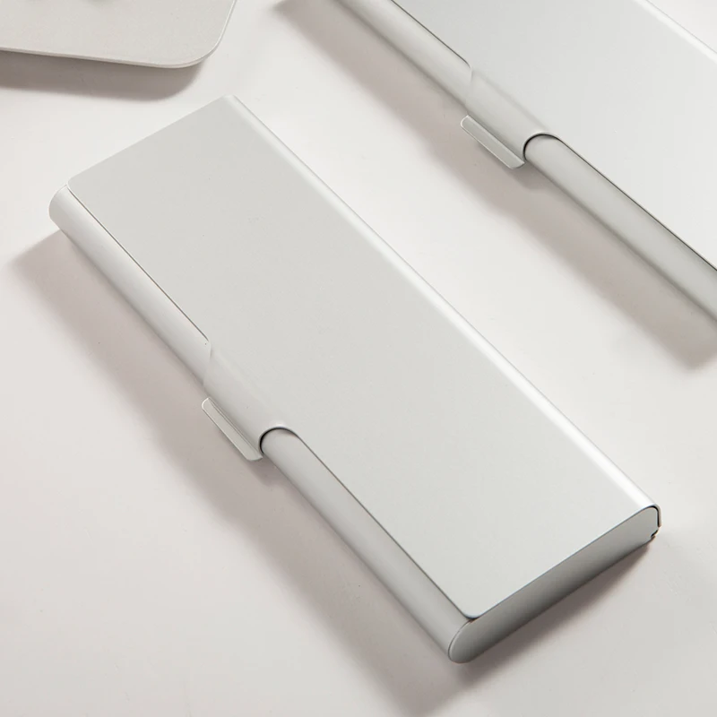 New Stationery Metal Pencil Case Pen Box Aluminum alloy Fine Small Box Storage Supplies For