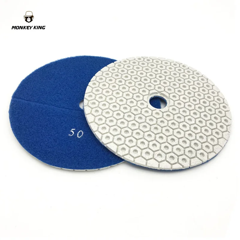 

7 Inch Diamond Polishing Pads 7 PIECE SET Wet/Dry c/w Backer Pad Granite Concrete