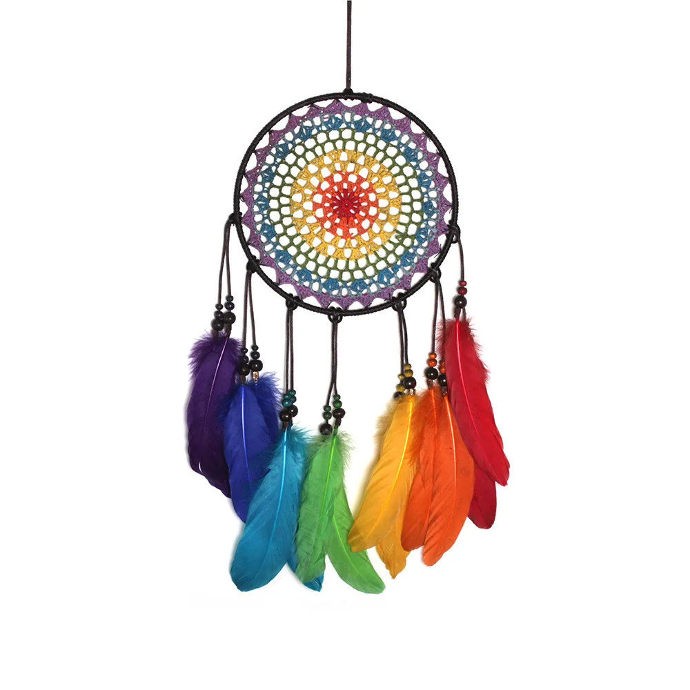 Handmade Lace Dream Catcher Feather Bead Hanging Decoration Ornament Gift US ST