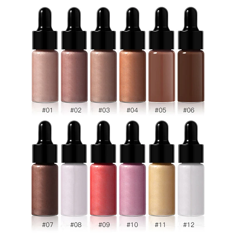 

Beauty Liquid Highlighter 12color Make Up Oil Illuminating Concealer Shimmer Shine Lips Face Glow Bronzer Highliter Primer 10ml