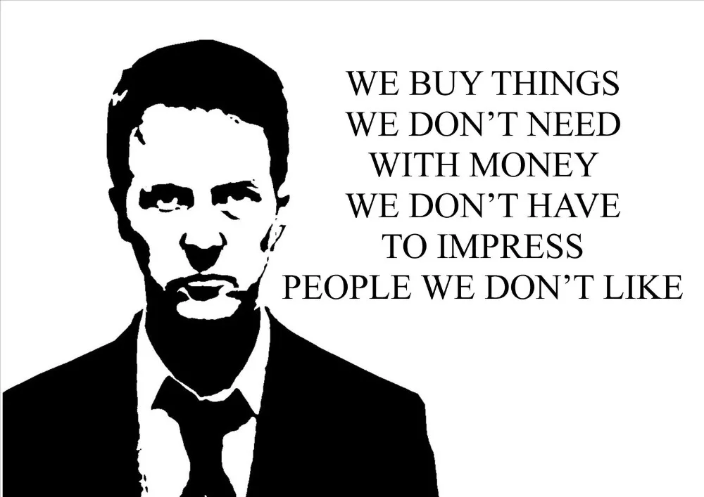 FIGHT CLUB INSPIRATIONAL MOTIVATIONAL QUOTE SILK POSTER 24X36INCHS | Дом и сад