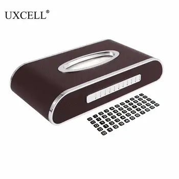 

Uxcell Car tissue box Faux Leather Car Tissue Holder Napkin Box Case w/Parking Number Plate Home Car Napkins Holder Case 3 color