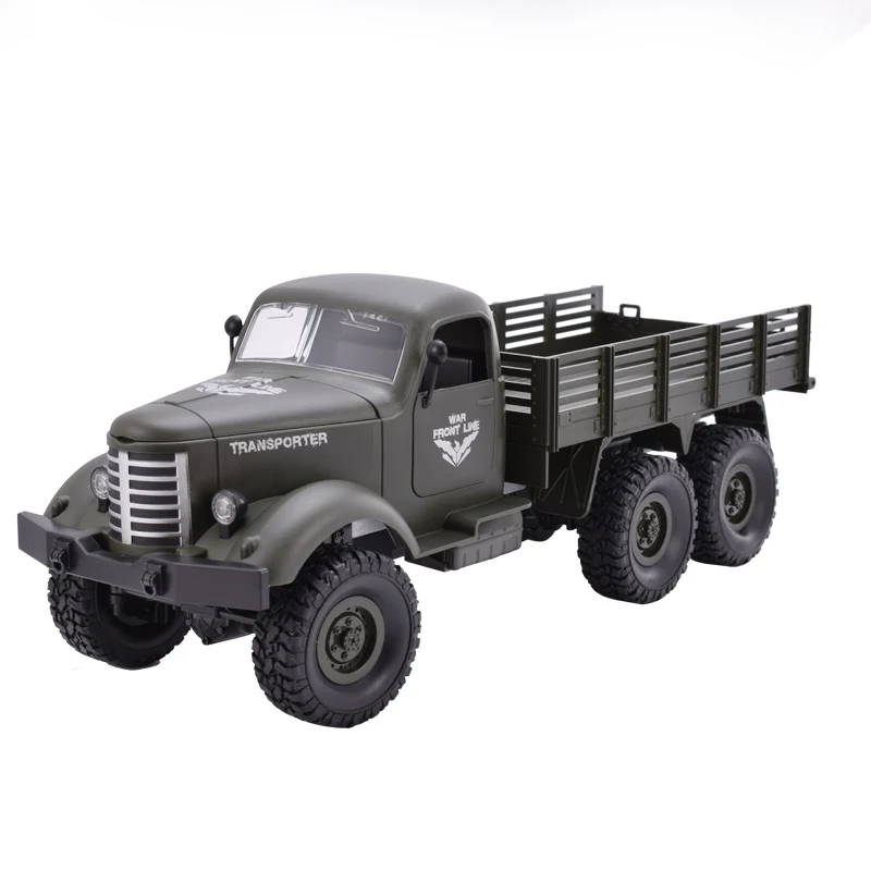 JJRC Q60 1:16 2,4G 6WD RC внедорожный машинный с дистанционным управлением привод гусеничный военный Радиоуправляемый грузовик электрическая игрушка для детей подарок - Цвет: Зеленый