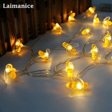 10 м 100 светодиодный s 110 V/220 V светодиодный милый пчелиный струнный свет Рождество для праздника вечеринки свадьбы дома открытый домашний декор