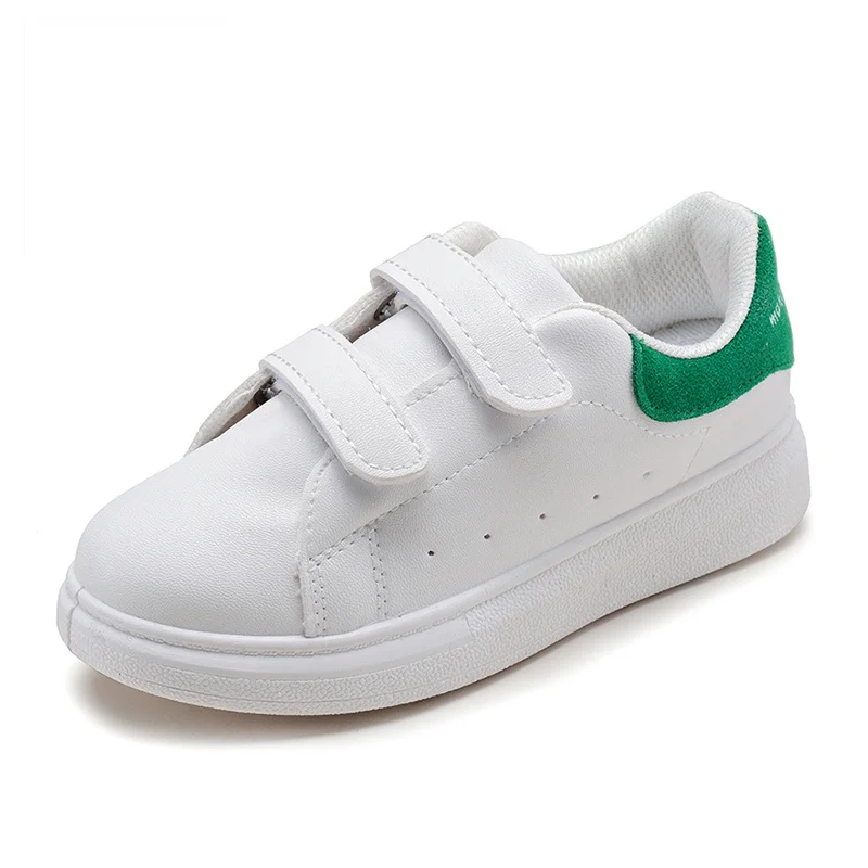 Повседневная детская обувь на плоской подошве для девочек; дышащие простые белые школьные кроссовки для мальчиков; мягкий светильник; модные детские кроссовки; размеры 23-32