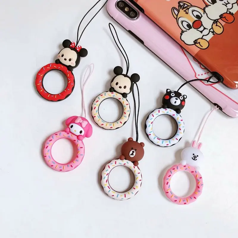 

Universal Silicone Lanyard For Keys Phones Strap for iPhone 7 Plus 8 6S Keycord Lanyards Finger Rings Mobile Phone Accessories