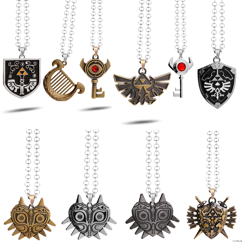 

Game The Legend of Zelda Necklace Metal Pendant Owl Shield Chains Necklaces For Women Men Fashion Jewelry Accessories