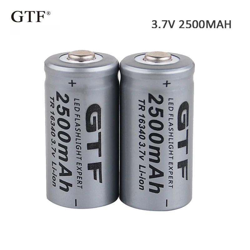 

4pcs 3.7V 2500mah 16340 Battery CR123A Li-ion Rechargeable Batteries LED Flashlight Torch Electric Car Toy battery