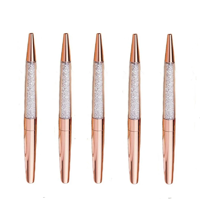 

Rose Gold Pen Bling Rhinestone Pens Fine Black Ink Pen-6 Pack and 6 Extra Refills (Rose Gold Metal Pen 6 Pack)