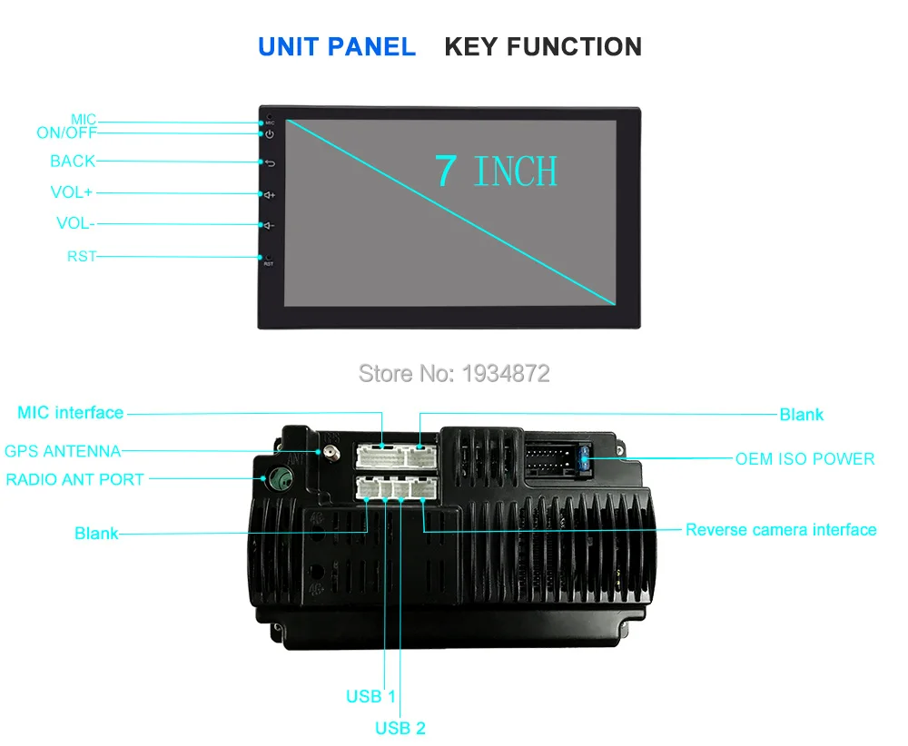 Sale Funrover 7" 2 Din Android 8.0 Car Radio Universal GPS Navigation multimedia Autoradio Stereo FM Audio No DVD 110mm size one din 14