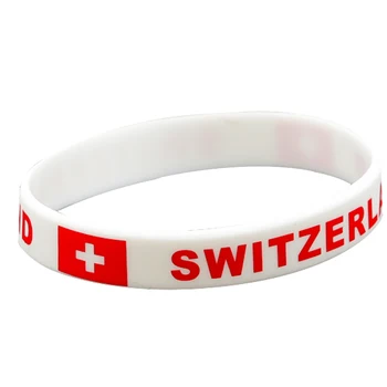 

100pcs S Switzerland wiss Confederation flag silicone wristband bracelet free shipping 006