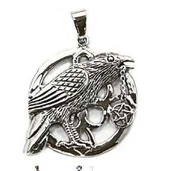 Ворон ожерелье с вороной Wicca с пентаграммой талисман SanLan