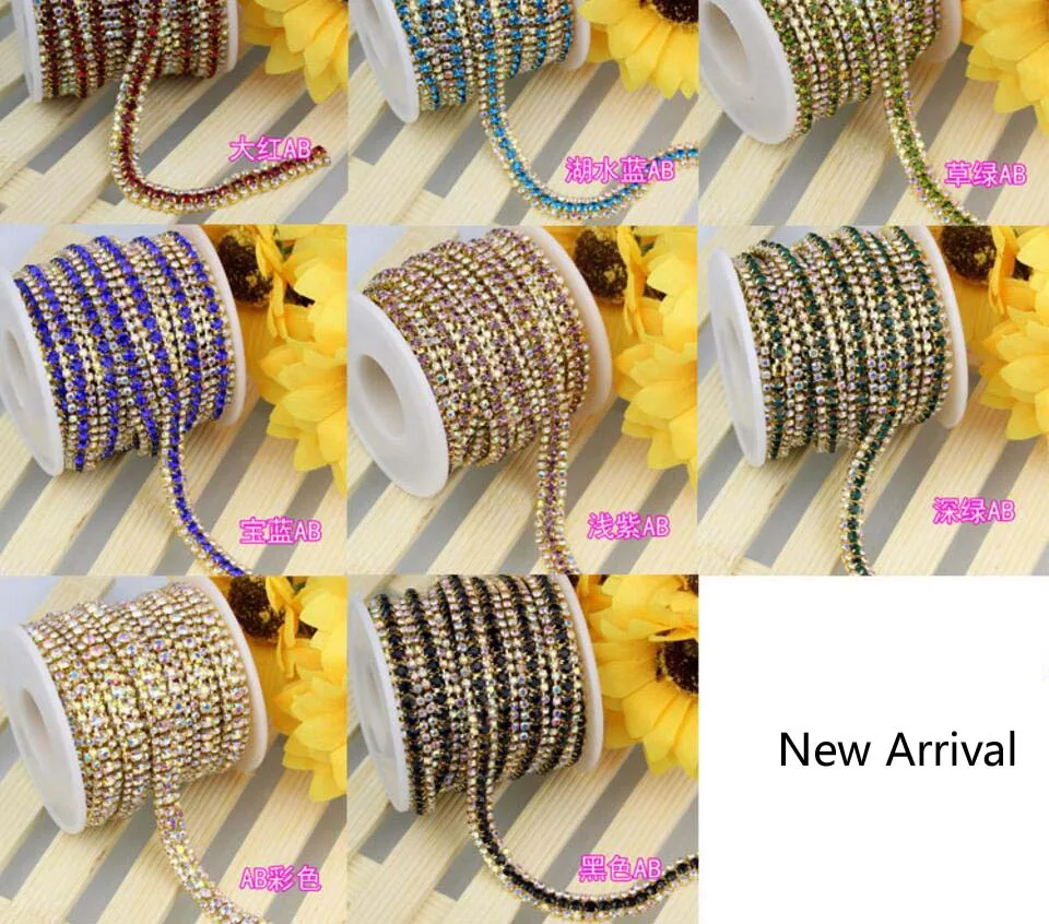 

5 метров, 3 ряда, 3 мм, цепочка из хрустальных бусин для свадебного торта, облицовочная лента для торта, декоративное ремесло