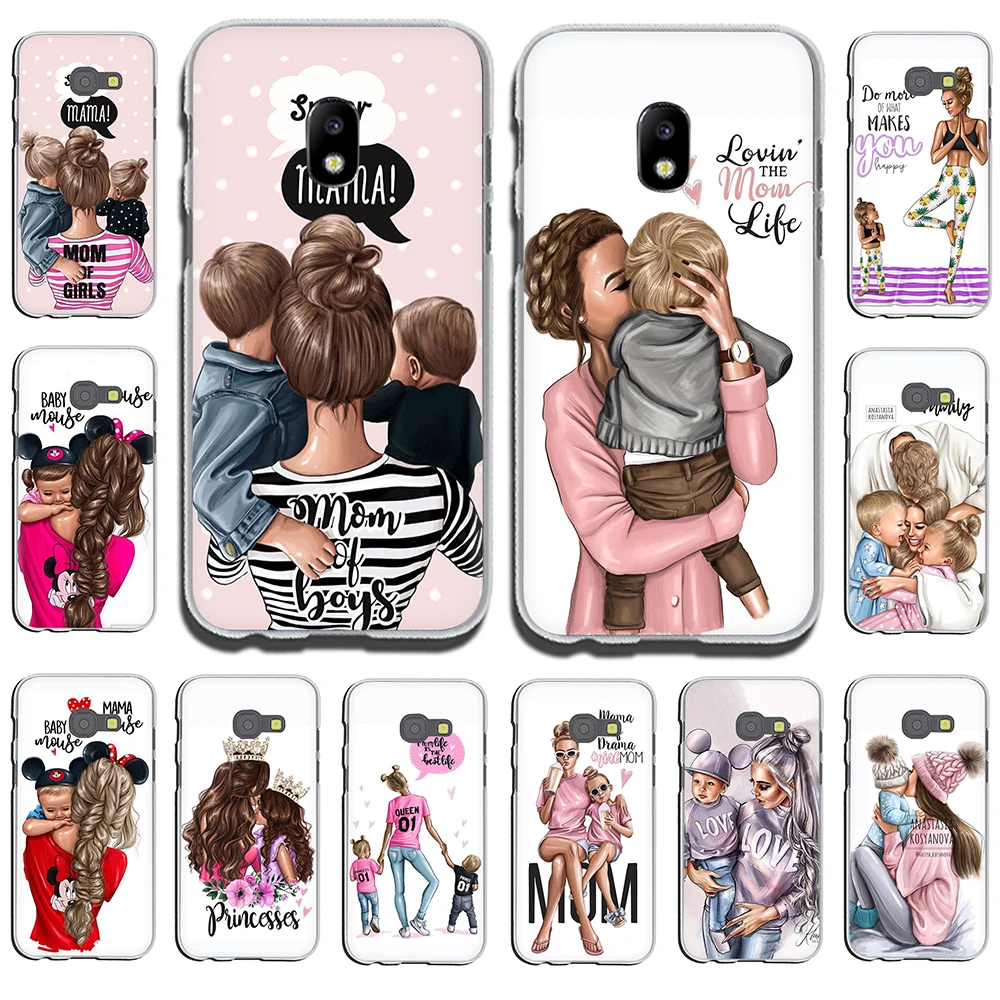

Black Brown Hair Baby Mom Hard Phone Case for Samsung Galaxy J6 J5 J1 J2 J3 J7 2017 2016 2015 Prime J7 EU Version