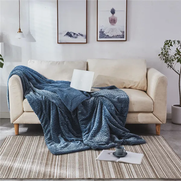 Зимнее Двухслойное толстое одеяло Ferret кашемировое супер мягкое теплое шерстяное одеяла фланелевые флисовые одеяла на диван кровать сплошное одеяло - Цвет: style3