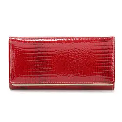 Для женщин длинный кожаный бумажник Крокодил дизайн сумки держателей карт карман для сотового телефона мешок денег кошелек сцепления