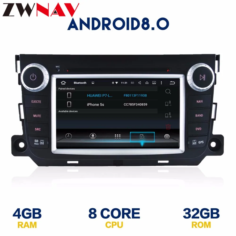 4GB RAM Android 8.0 Car DVD Player GPS for Mercedes/Benz Smart Fortwo 2012 2013 2014 2015 2016 with Mirror-link Radio WiFi BT