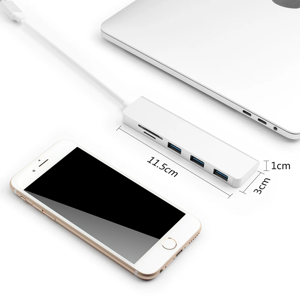 Type-C концентратор 3 USB 3,0 концентратор HDMI/VGA/RJ45 адаптер Thunderbolt 3 USB-C данных TF SD PD слот концентратор для Macbook Pro Air 13 15 16