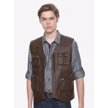 ZOGAA, мужской жилет, куртка, пальто, черный, коричневый, Ретро стиль, без рукавов, искусственная кожа, куртка на молнии с большими карманами, повседневное пальто для мужчин