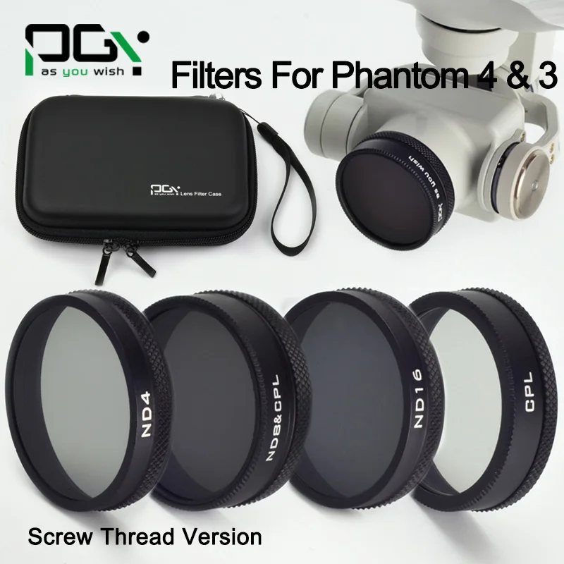 DJI Phantom 4 3 Lens Filter ND4 ND8AndCPL ND16 CPL Filter Case Bag Professional Advanced Camera Accessory Mirror Polarizer