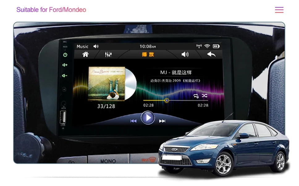 Для Ford Focus 2 Din автомагнитола для C-Max S-Max Fusion Transit Fiesta Mondeo использование 2DIN Автомагнитола Автомобильный мультимедийный MP5 радио плеер