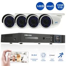 4CH AHD Full 1080N/720P 1500TVL система безопасности камеры 4*720P IR CUT Водонепроницаемая камера Открытый SetOnvif 4CH AHD DVR комплект