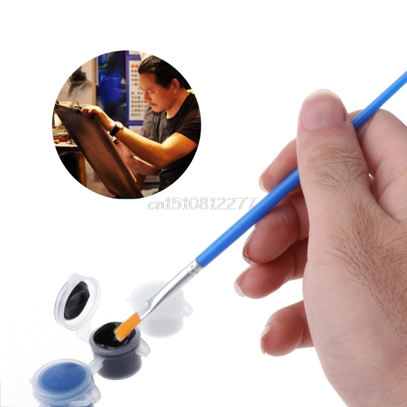 

6 Colors Acrylic Paints w/ 2 Brushes Nail Art Wall Oil Painting Tools Art Supply JUL12 dropshipping