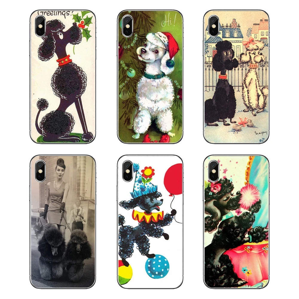 Vintage Poodle Art Print Soft Transparent Cases Covers For Samsung Galaxy A5 A6 A7 A8 A9 J4 J5 J7 J8 2017 2018 Plus Prime | Мобильные