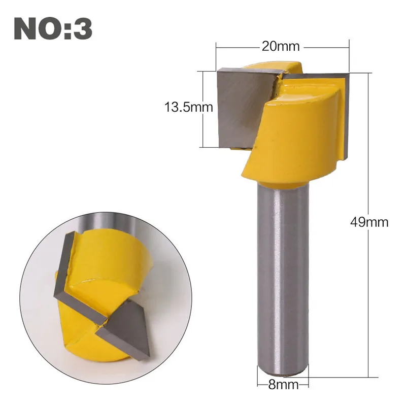 1 шт. 8 мм хвостовик очистки нижней фрезы бит гравировки твердосплавные Деревообрабатывающие инструменты ЧПУ фреза Концевая фреза для дерева - Длина режущей кромки: 8x20
