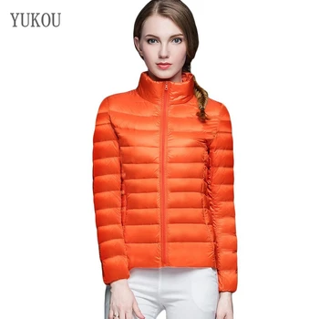 

Women Duck Down Coats 2019 Fashion Female High Quality White Duck Down Jacket Slim Light Down Jacket Keep Warm Various Colors