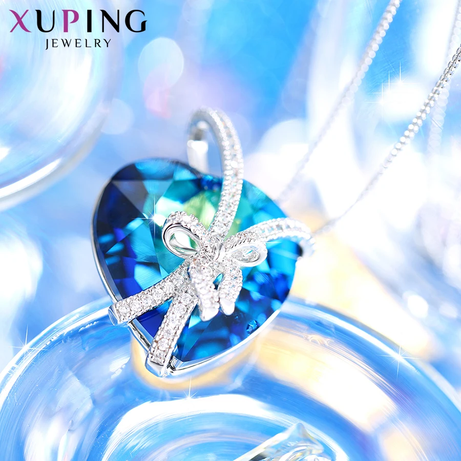 Xuping сердце стиль океан романтические ожерелья с подвесками кристаллами от Swarovski очаровательные для женщин День святого Валентина подарки M64-40128