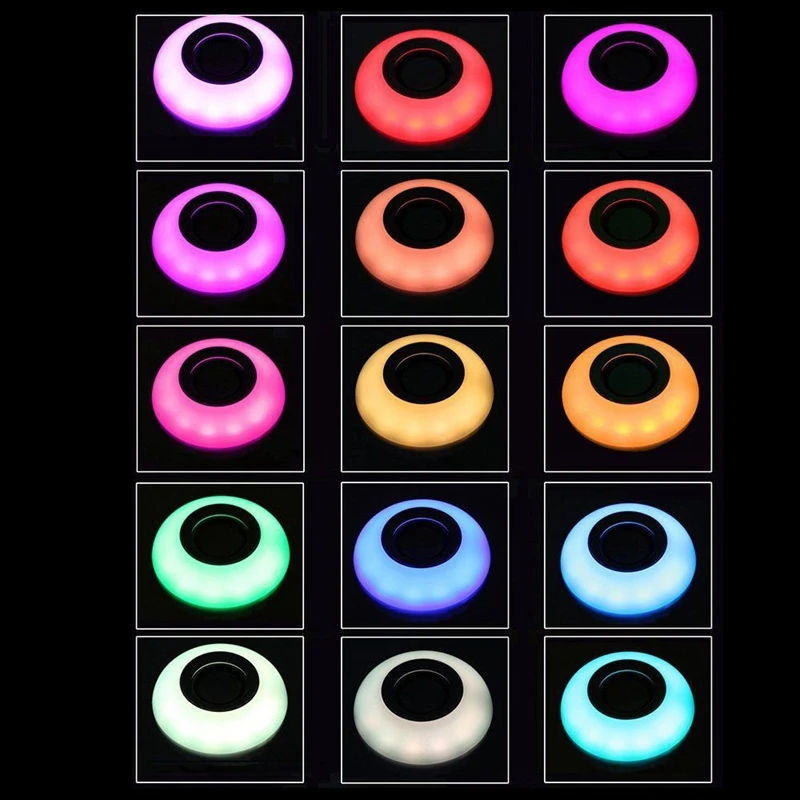 Wireless Bluetooth Speaker Bulb Music Playing Dimmable LED Bulb Light Lamp 12