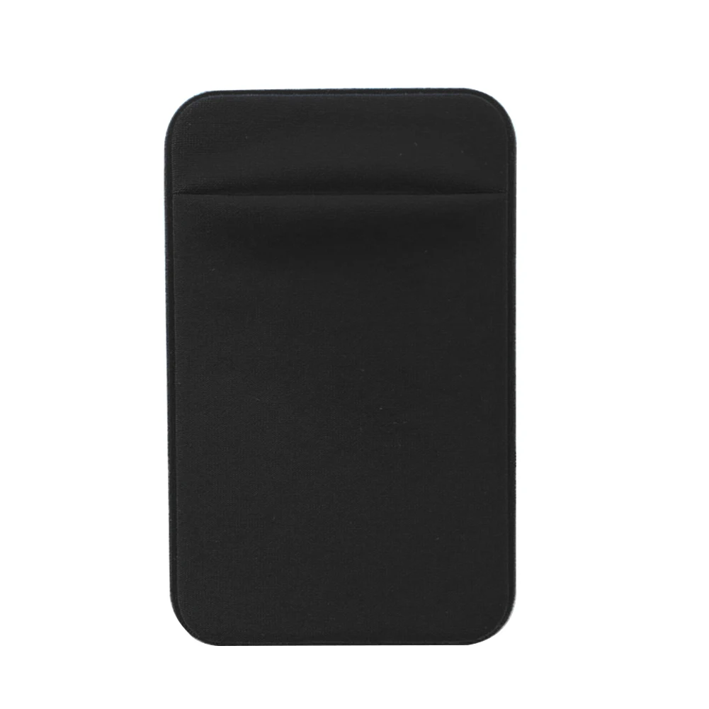 Универсальный чехол Мини клейкий Карманный держатель для карт Телефон задняя крышка чехол кошелек на тонкий кредитный съемный чехол для карт - Цвет: Черный