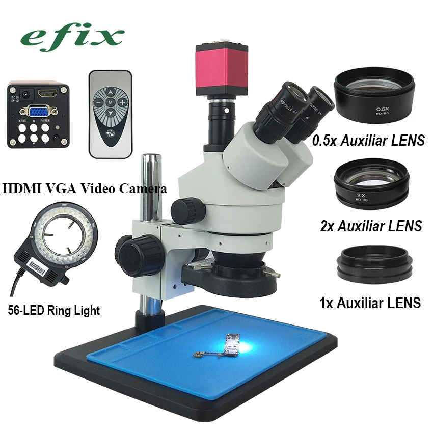 Тринокулярный стереомикроскоп efix 13MP 3 5 90X HDMI VGA мультифокальный непрерывный зум