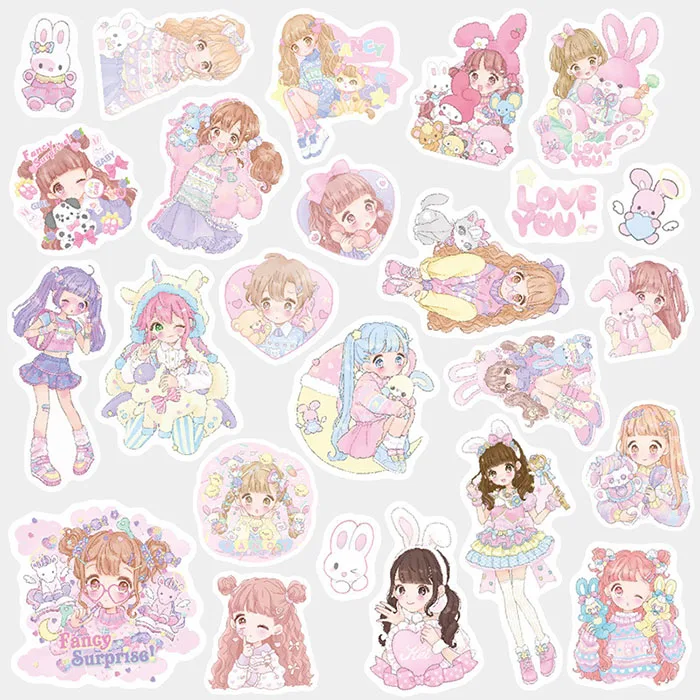 

Cute Kawaii Cartoon Unicorn Princess Girl Sticker Package Decorative Stationery Stickers Scrapbooking DIY Diary Album Scrapbook