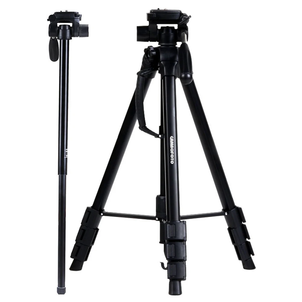 

CAMBOFOTO 70-Inch Professional SLR Camera Aluminum Travel Tripod Portable Monopod & Tripod with Carry Bag for Canon, Nikon, So