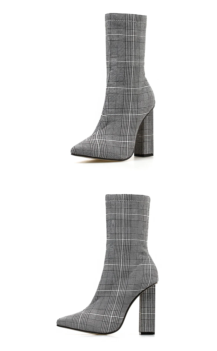 Г., дизайн, ботильоны с принтом женские осенне-зимние модные ботинки с острым носком на квадратном каблуке на молнии, женская обувь