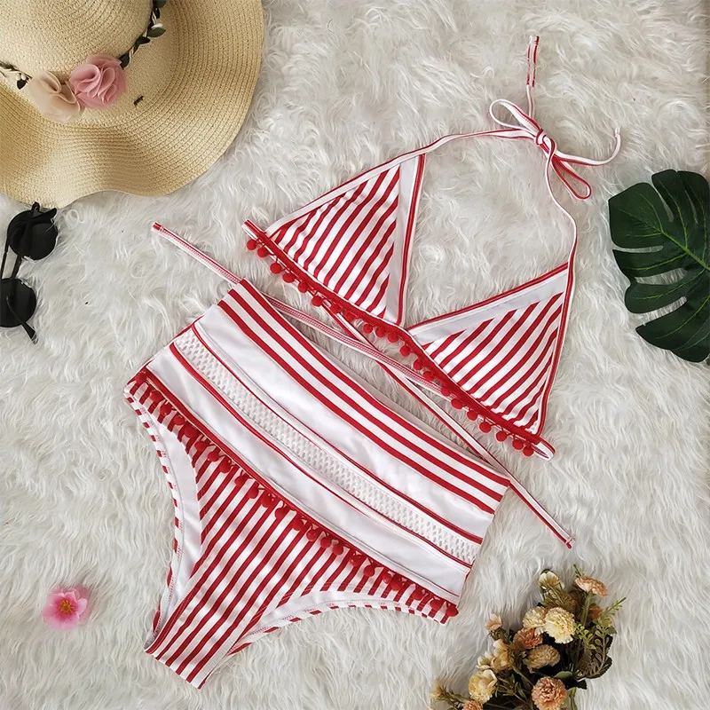 Bikinx Sexy Бикини c хомутом комплект купальник с отверстиями Женская высокая был
