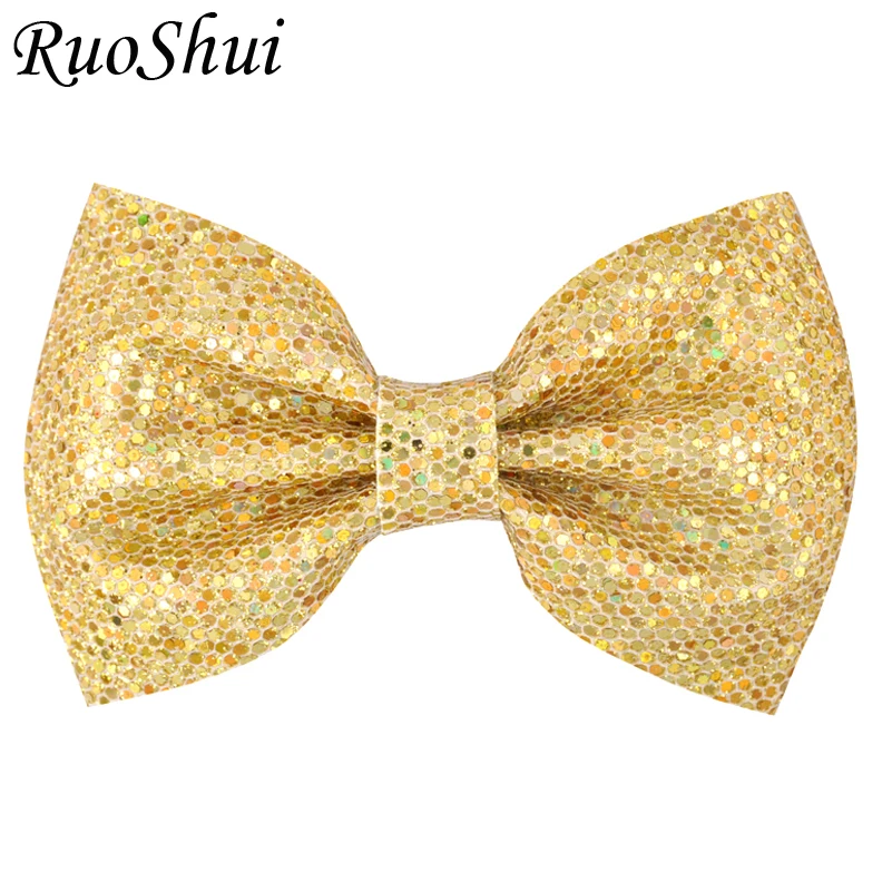 

3 INCH Girls Boutique Hairbow Teens Fashion Headwear Children Glitter Leather Bow Hair Clips Best Gift For Baby Kids Accessories