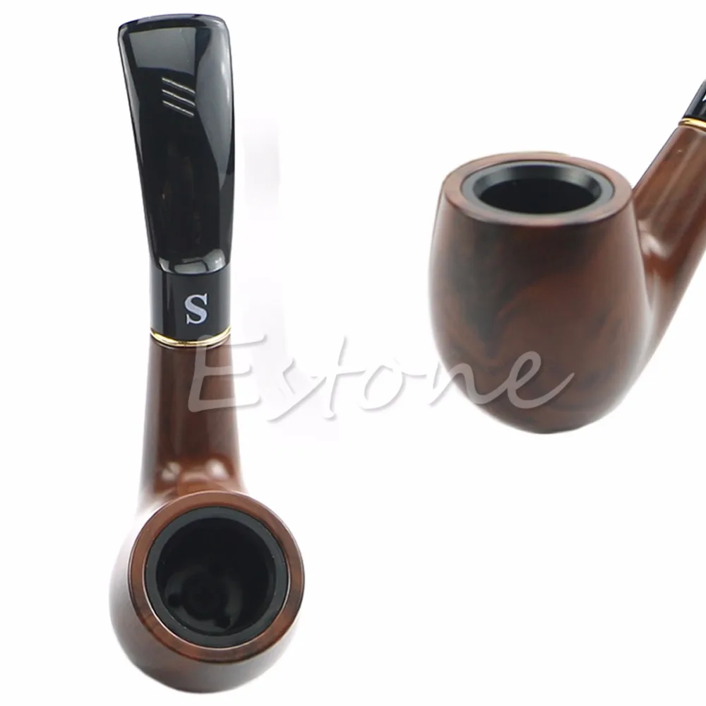 

Traditional Style Nature Ebony Wood Handmade Tobacco Smoking Pipe Bent Round