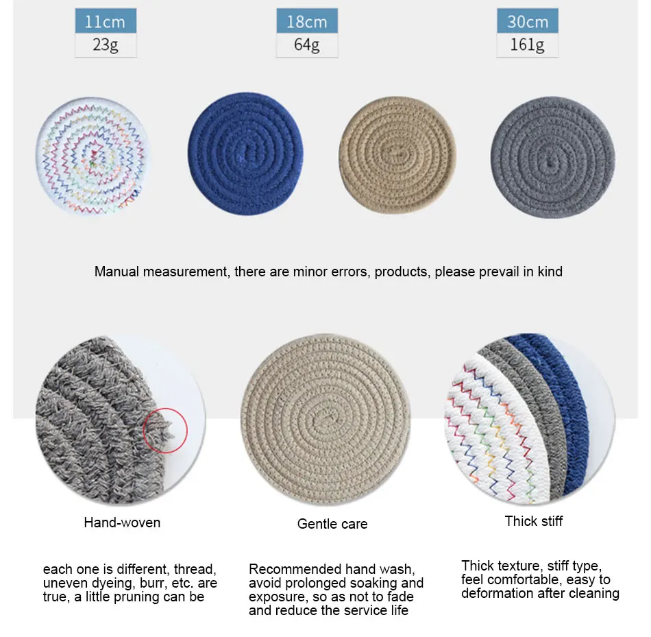  Creative Linen Weaving Mats Drink Coaster Pad Coffee Cup Mat Tea Pad Dining Soft Placemats Home Decoration Accessories 1pcs (10)