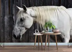 Европейский HD обои белая лошадь Фреска холст Papiers Peint 3D на заказ фото фрески настенные бумаги Животные настенная живопись Домашний декор
