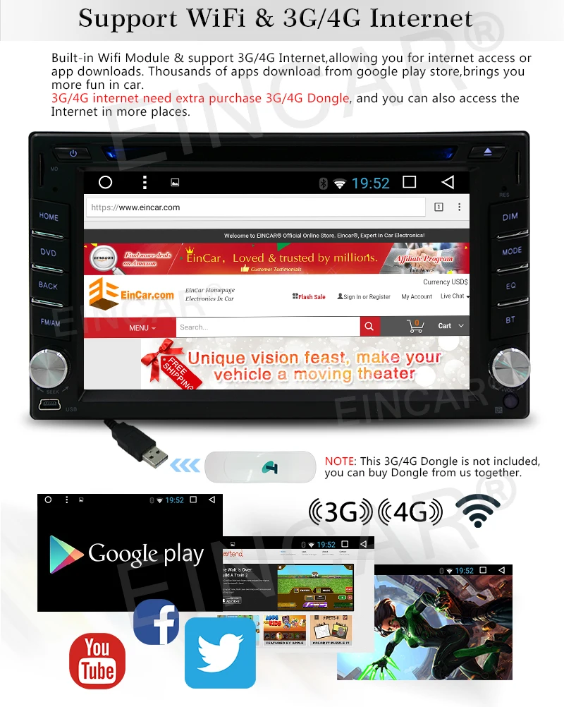 Top Double din Quad Core 6.2