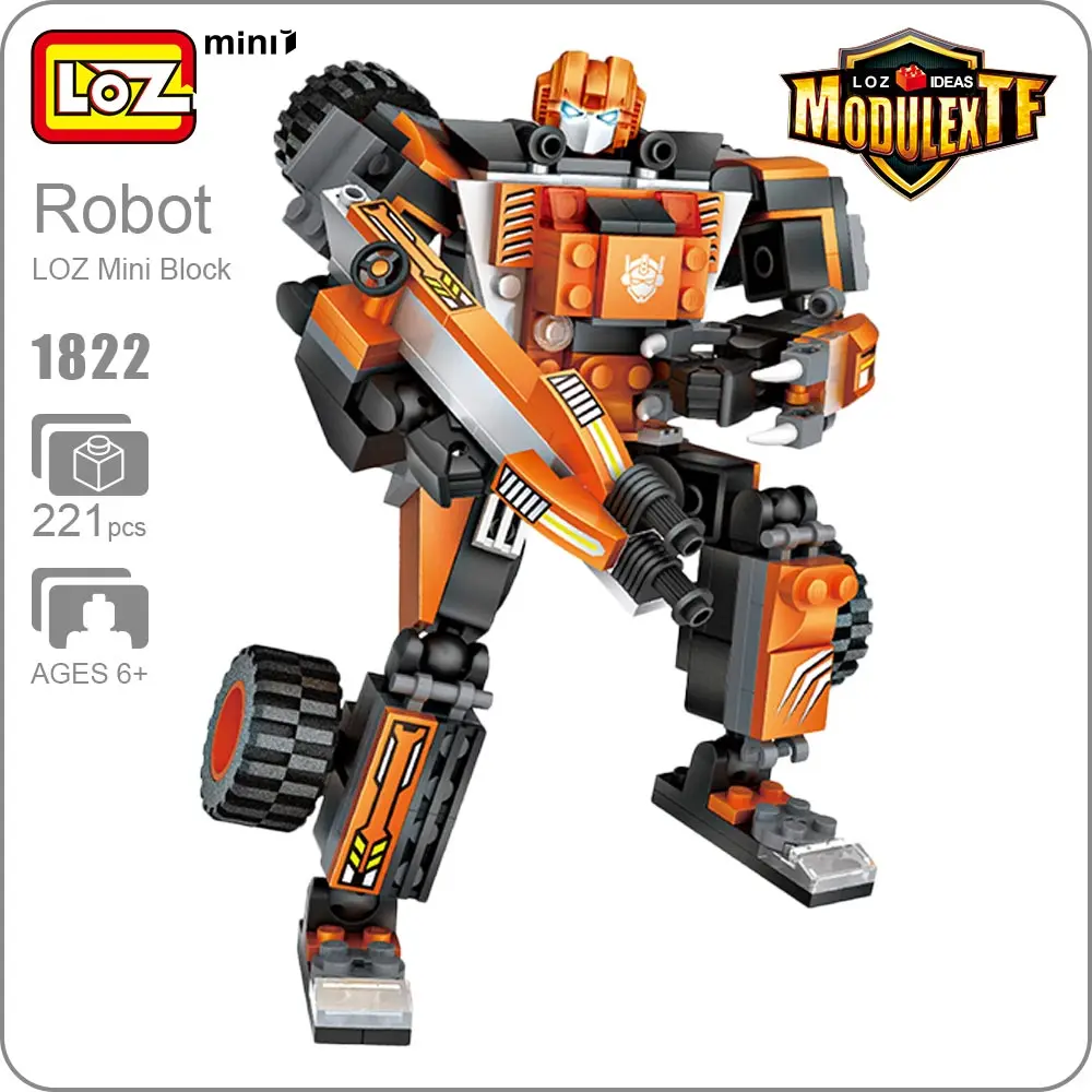 

LOZ Mini Blocks Transformation Truck Crane Car Toys For Boys Robot Deformation Action Figures Gift Brinquedos Funny Bricks 1822
