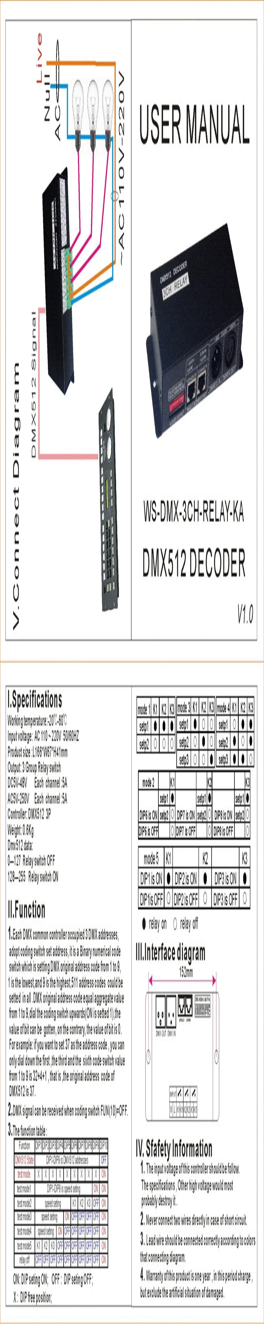 Светодио дный контроллер RGB контроллер DMX-3CH-RELAY-KA DMX512 3 Каналы декодирующее устройство диммер для RGB Светодиодные ленты свет лампы