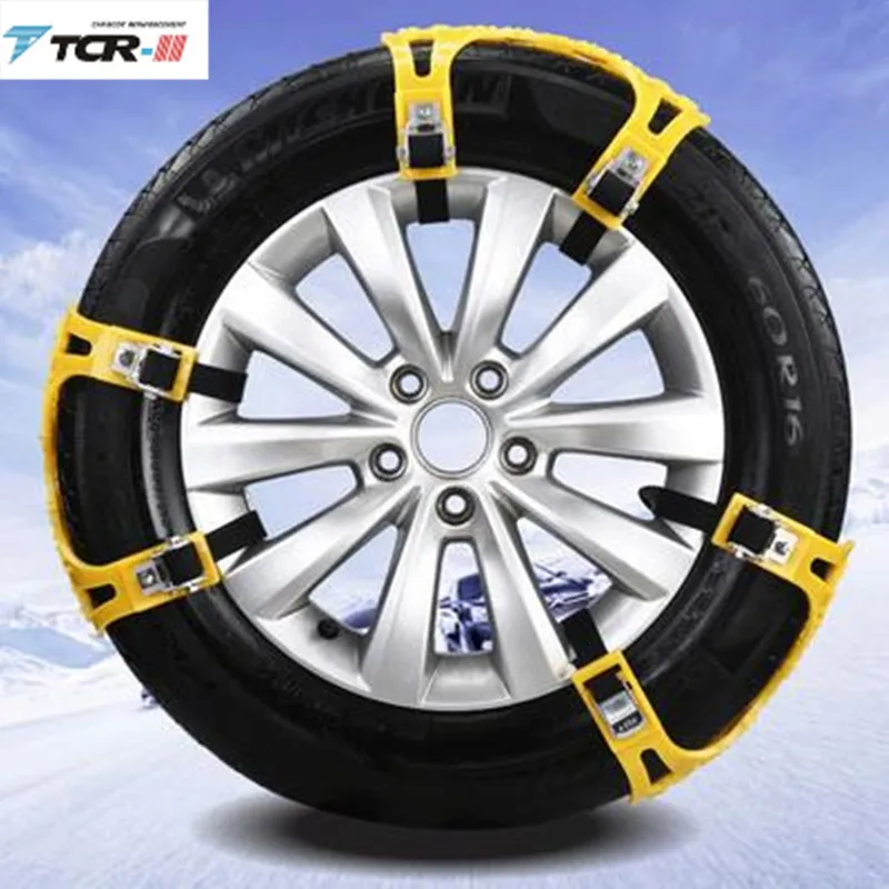 1x TPU Plastic Snow Chains Spikes for Tires Universal Car Tyre Winter Roadway Safety Chains Snow Climbing Mud Ground Anti Slip