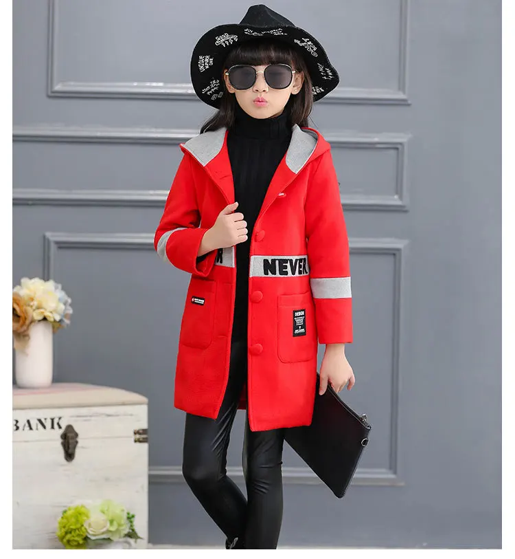 Детская одежда весенне-осеннее пальто для девочек длинное корейское пальто года верхняя одежда для девочек