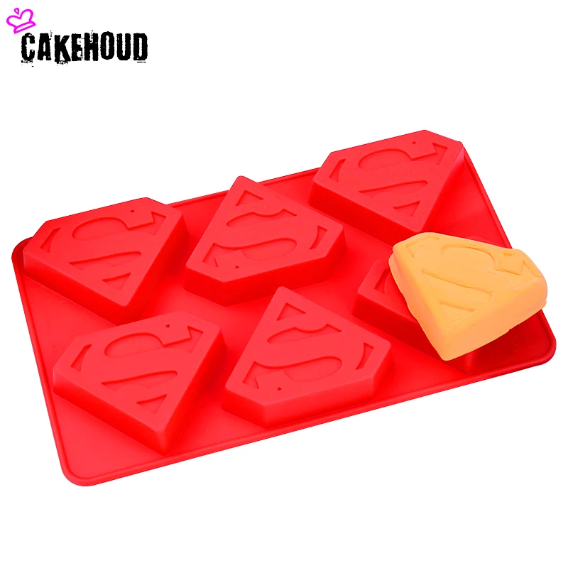 Силиконовая форма cakehood 6 отверстий 3D Супермен Hero S с логотипом для украшения торта