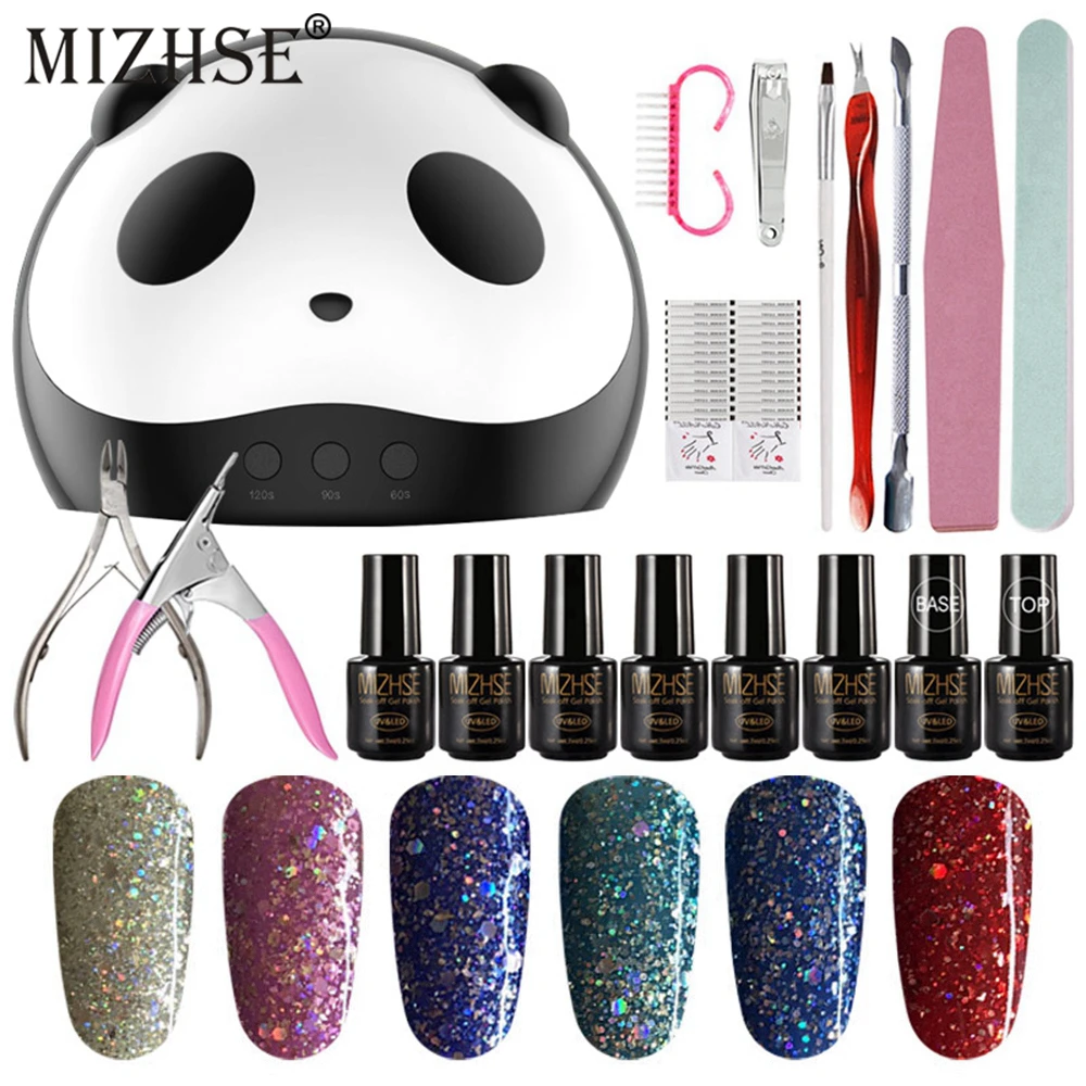 

MIZHSE 36W UV LED Lamp For Nail Gel Polish Kit Manicure Set Tools Cuticle Pusher Fork Pusher Nail Decorations DIY Beauty